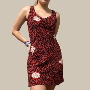 vintage 90s floral tessuto petites mini dress